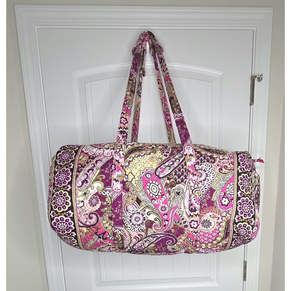 VERA BRADLEY Retired Very Berry Paisley Pink Extra Large 24" Quilted Duffle Bag